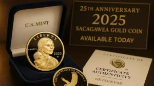U.s. Mint 25th Anniversary 2025 Sacagawea Gold Coin Available Today